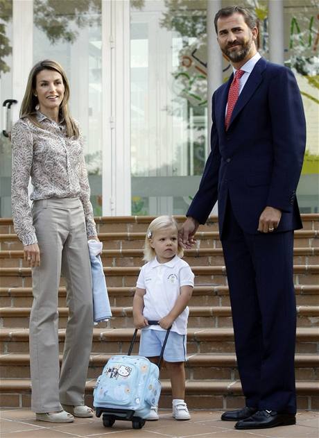Princezna Letizia s manelem Felipem a dcerou Leonor